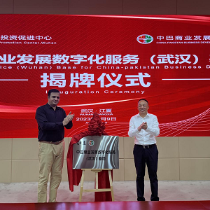 中巴商业发展数字化服务(武汉)基地揭牌仪式顺利进行